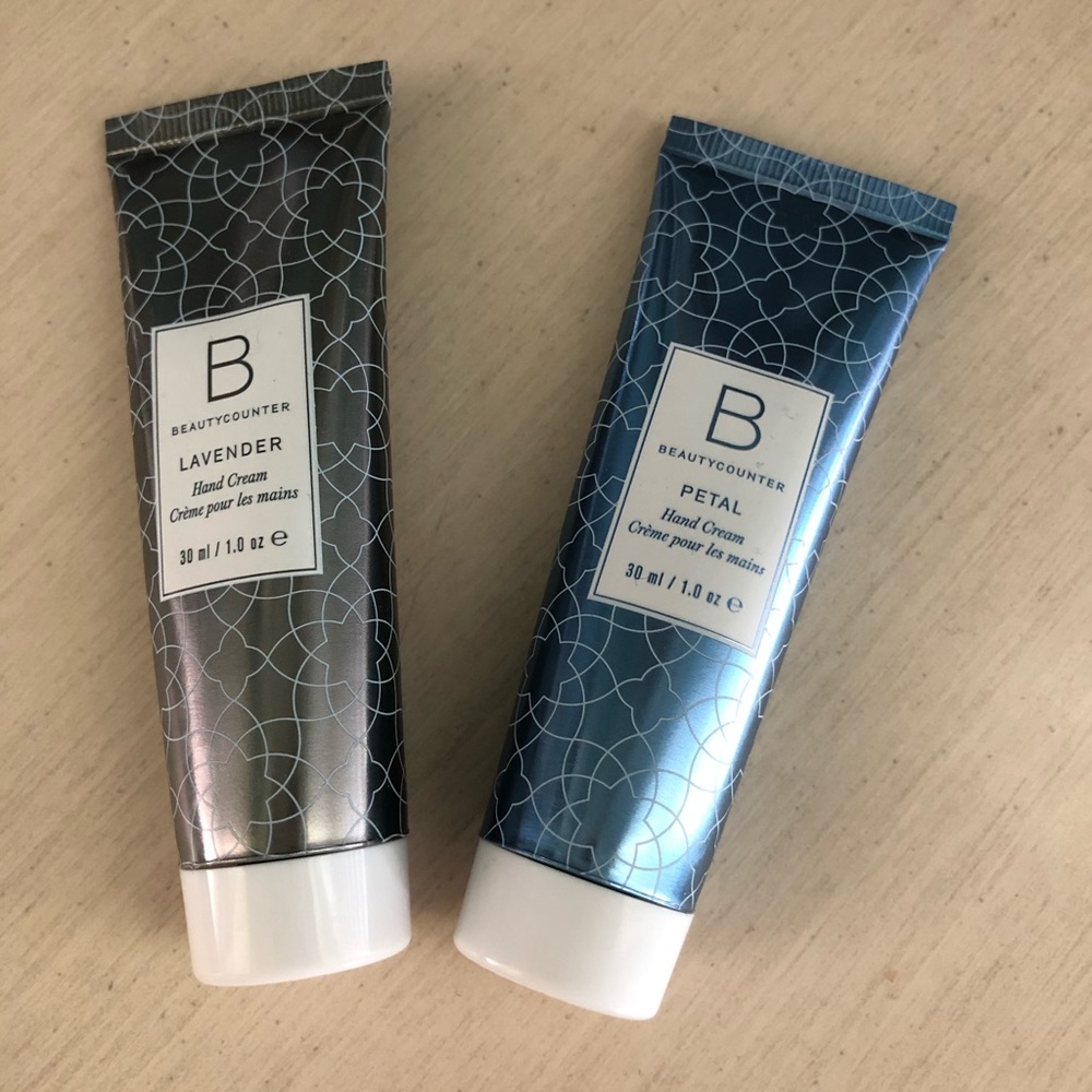 Hand cream in Petal and Lavender.